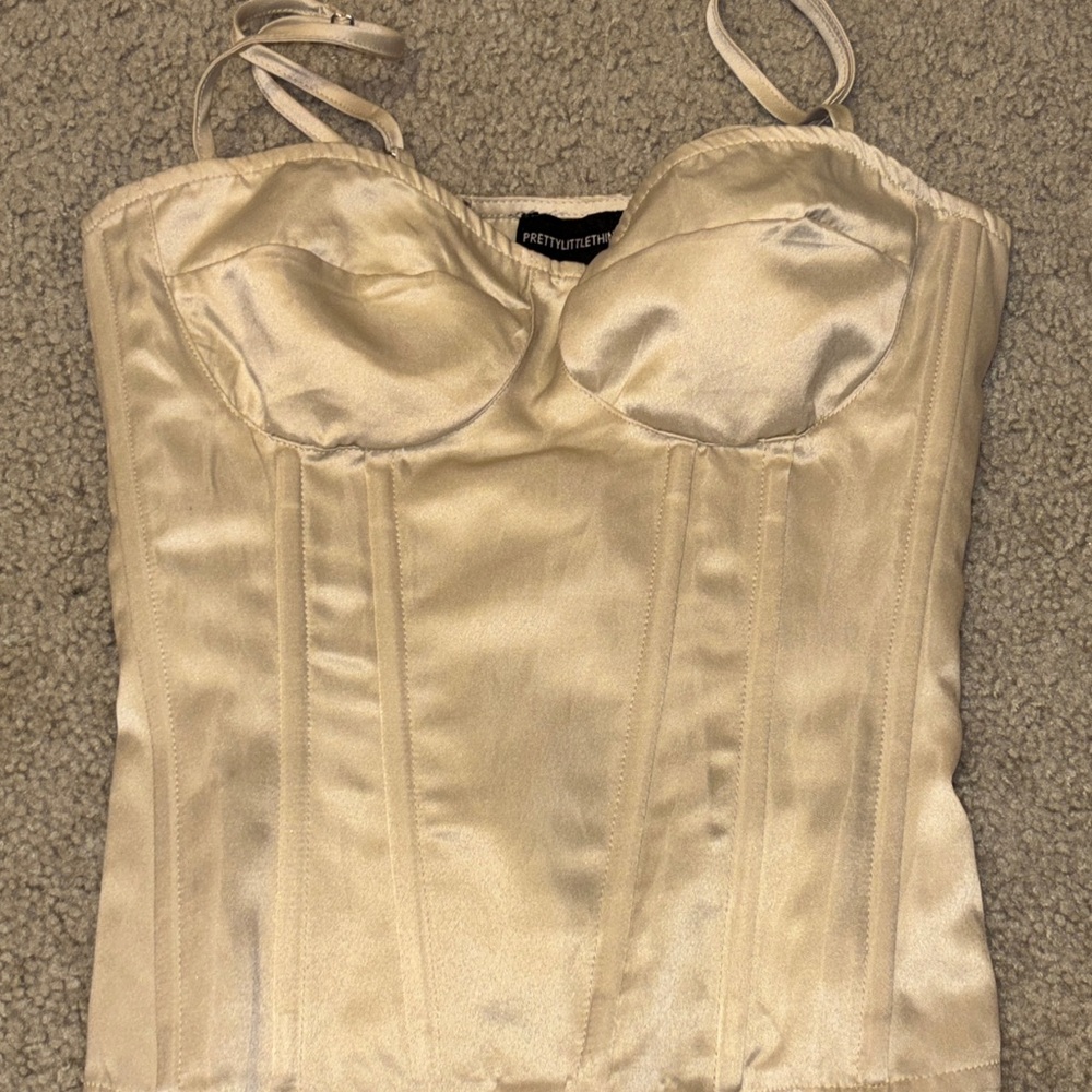 PrettyLittleThing Ivory Satin Camisole